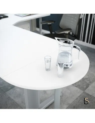 Bureau convivial Tono avec retour et ½ lune – Mobel Linea