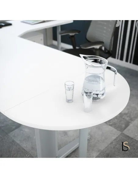 Bureau convivial Tono avec retour et ½ lune – Mobel Linea