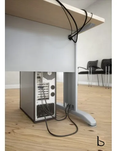 Bureau convivial Tono avec retour et ½ lune – Mobel Linea
