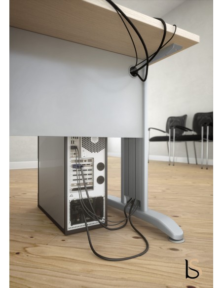 Bureau convivial Tono avec retour et ½ lune – Mobel Linea