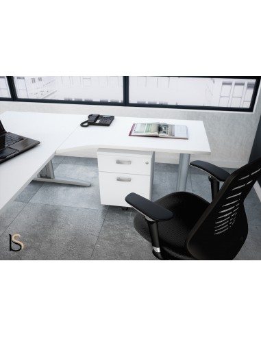 Bureau convivial Tono avec retour et ½ lune – Mobel Linea