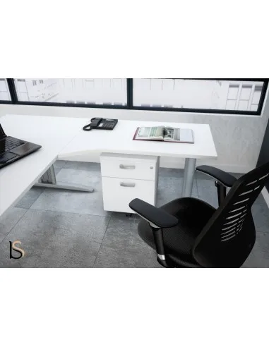 Bureau convivial Tono avec retour et ½ lune – Mobel Linea