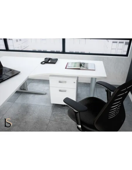 Bureau convivial Tono avec retour et ½ lune – Mobel Linea