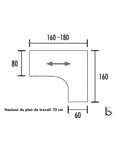 Bureau compact Tono avec caisson de rangement – Mobel Linea 2