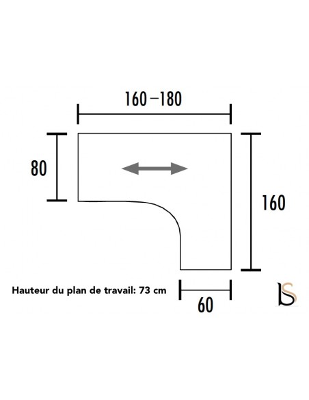Bureau compact Tono avec caisson de rangement – Mobel Linea