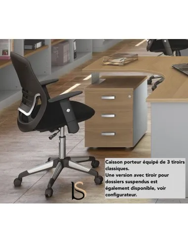 Bureau compact Tono avec caisson de rangement – Mobel Linea