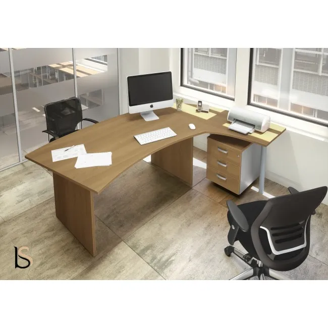 Bureau courbe Tono avec retour – Mobel Linea