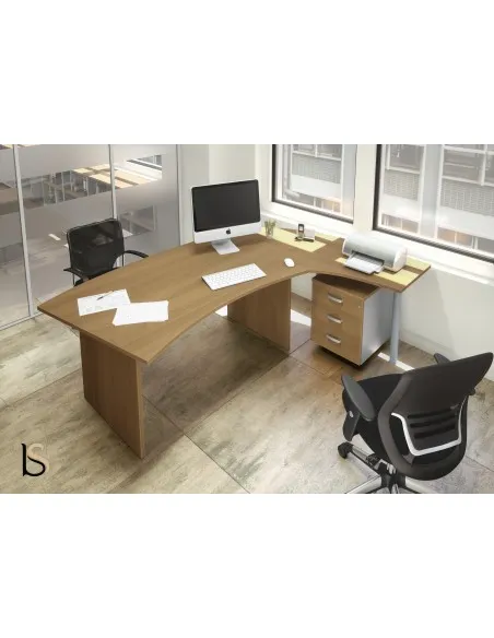 Bureau courbe Tono avec retour – Mobel Linea