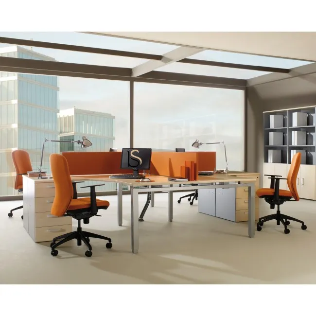Bureau bench 4 personnes Quadra – Mobel  Linea.