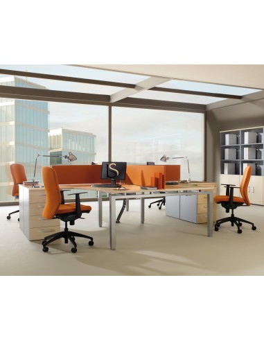 Bureau bench 4 personnes Quadra – Mobel  Linea.