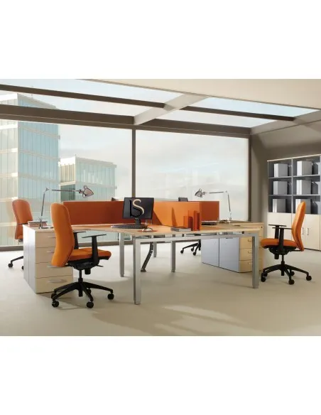 Bureau bench 4 personnes Quadra – Mobel  Linea.