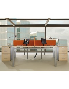 Bureau bench 4 personnes Quadra – Mobel  Linea. 2