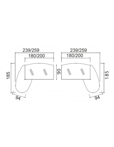 Bureau de direction en verre X time avec retour  – Quadrifoglio.