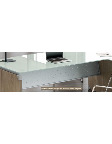 Bureau de direction en verre X time avec retour  – Quadrifoglio.