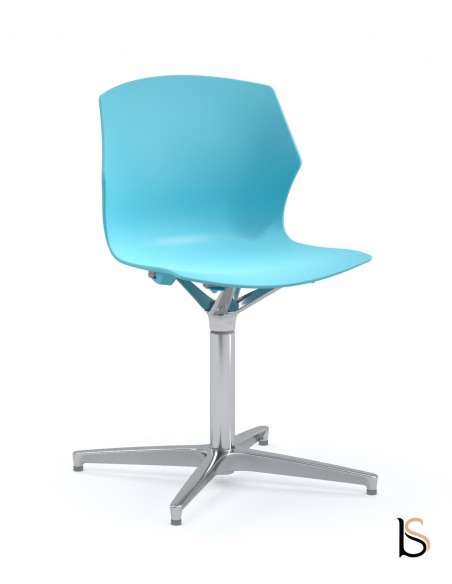 Siège giratoire Frill avec piétement étoile chromé.