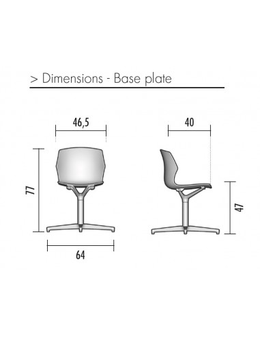 Siège giratoire Frill avec piétement étoile chromé.