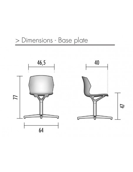 Siège giratoire Frill avec piétement étoile chromé.