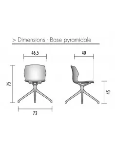 Chaise de réunion Frill avec pied pyramidal – Mobel Linea. 2