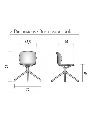 Chaise de réunion Frill avec pied pyramidal – Mobel Linea.