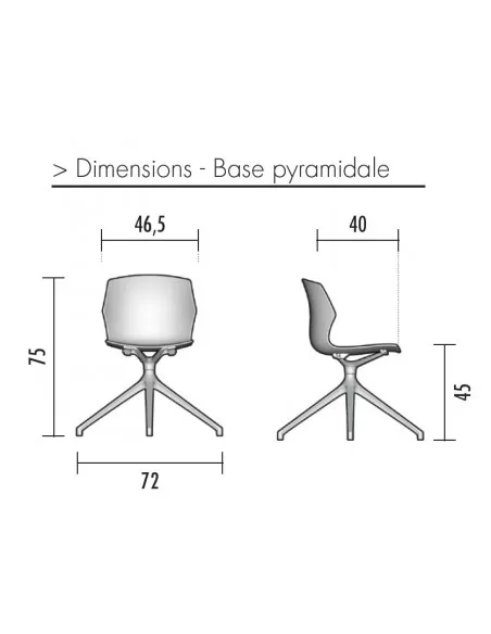 Chaise de réunion Frill avec pied pyramidal – Mobel Linea.