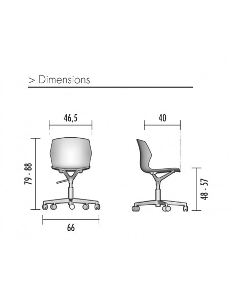 Siège giratoire sur roulettes Frill.
