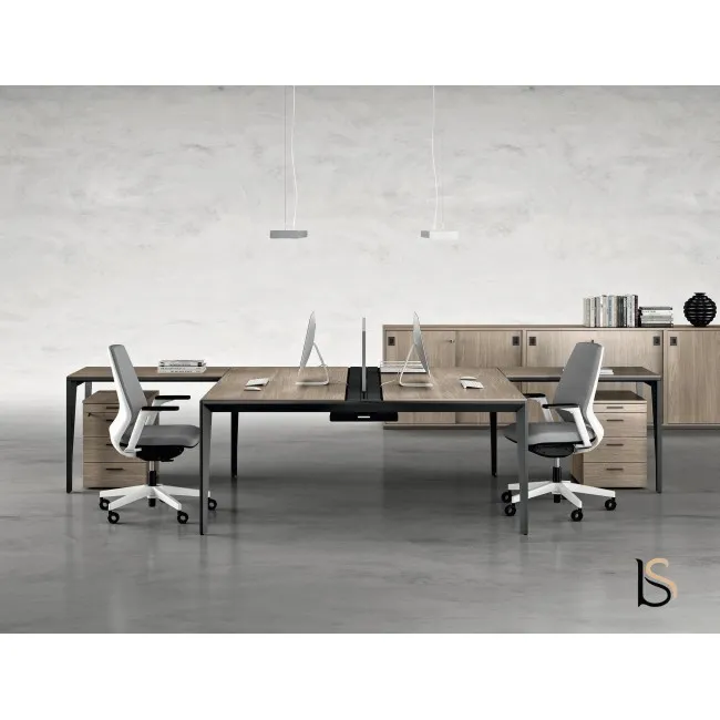 Bureau bench 2 personnes avec retour X5 – Officity.