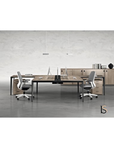 Bureau bench 2 personnes avec retour X5 – Officity.