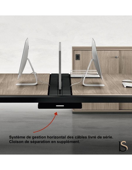 Bureau bench 2 personnes avec retour X5 – Officity.