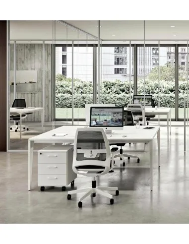 Bureau bench 2 personnes X5 – Officity.