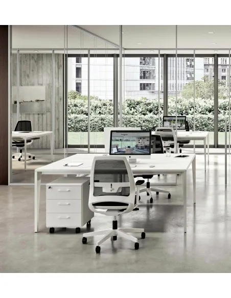 Bureau bench 2 personnes X5 – Officity.