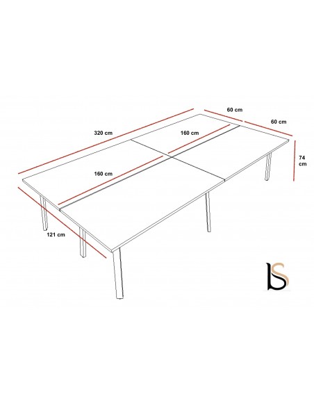 Bureau Bench 4 personnes Ogi A – MDD.
