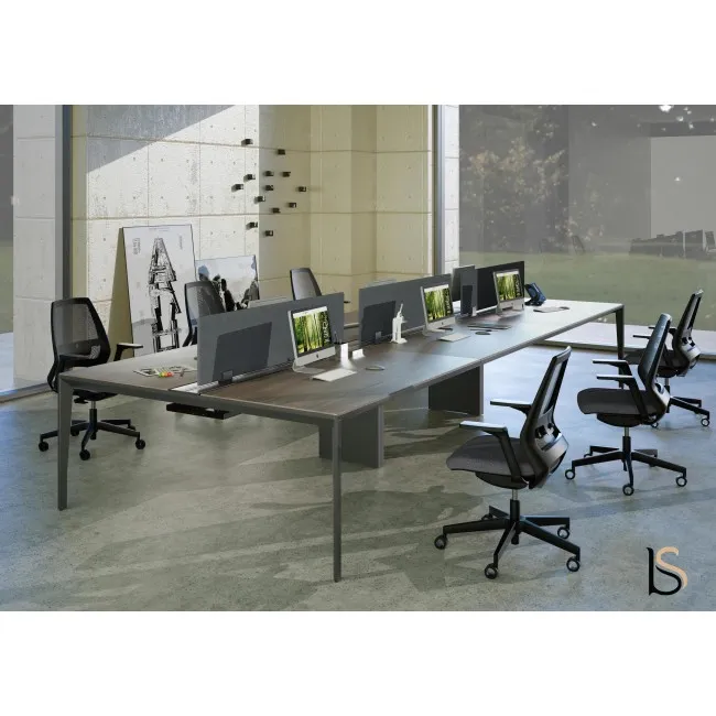 Bureau bench 6 personnes X5 – Officity.