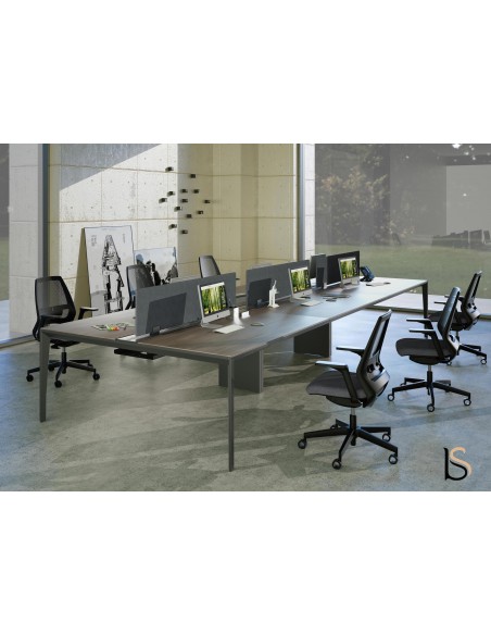 Bureau bench 6 personnes X5 – Officity.