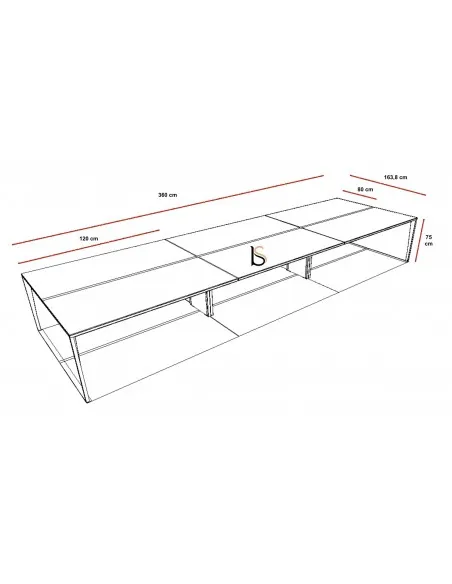 Bureau bench 6 personnes X5 – Officity.