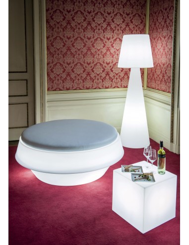 Pouf lumineux blanc Gio – Slide