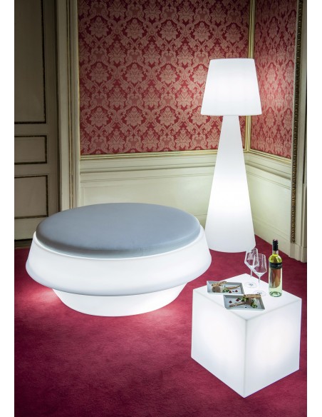 Pouf lumineux blanc Gio – Slide