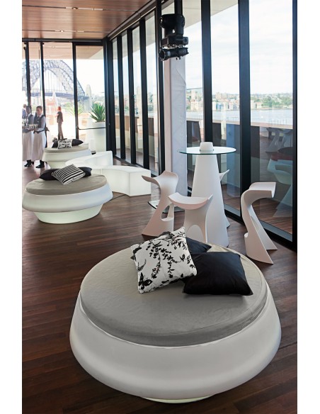 Pouf lumineux blanc Gio – Slide