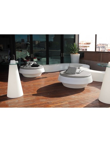 Pouf lumineux blanc Gio – Slide