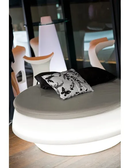 Pouf lumineux blanc Gio – Slide