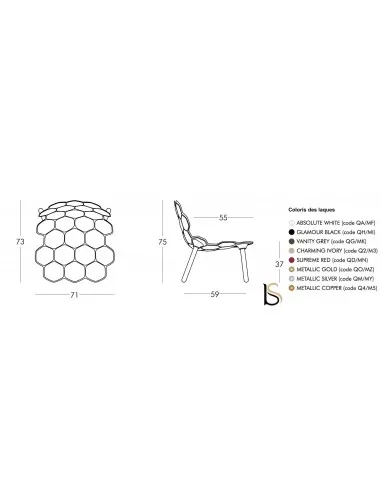 Lot de 2 chaises d’accueil et d’une table basse – Slide