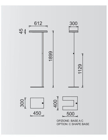 LAMPADAIRE A LED PIED DECALLÉ LINEA BY KARBOXX