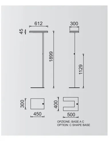 LAMPADAIRE A LED PIED DECALLÉ LINEA BY KARBOXX