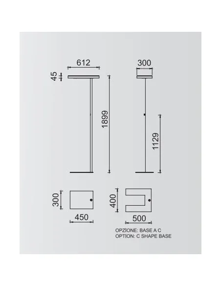 LAMPADAIRE A LED PIED DECALLÉ LINEA BY KARBOXX