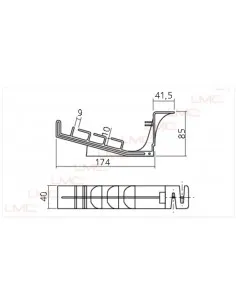 Lot de 8 guides câbles horizontaux. 2