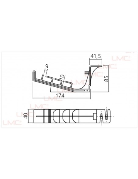Lot de 8 guides câbles horizontaux.