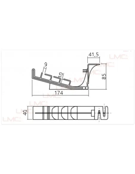 Lot de 8 guides câbles horizontaux.