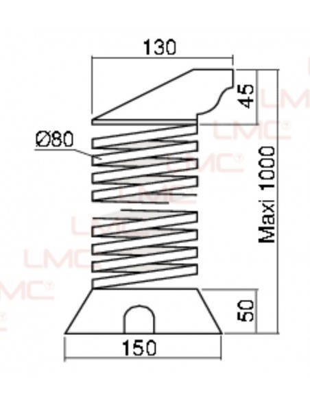 Guide câbles vertical, modèle extensible.