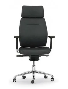 fauteuil-direction-ergonomique-tetiere-cuir-noir-mobellinea-creta 2