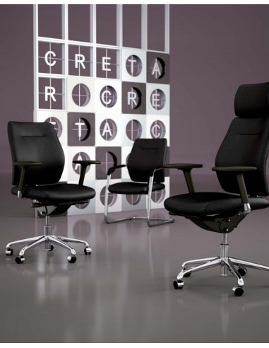 Fauteuil de Direction en cuir modèle Creta - Mobel Linea