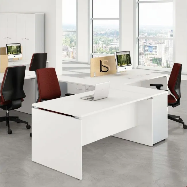 Bureau rectangulaire pieds bois Practika P4 – Quadrifoglio